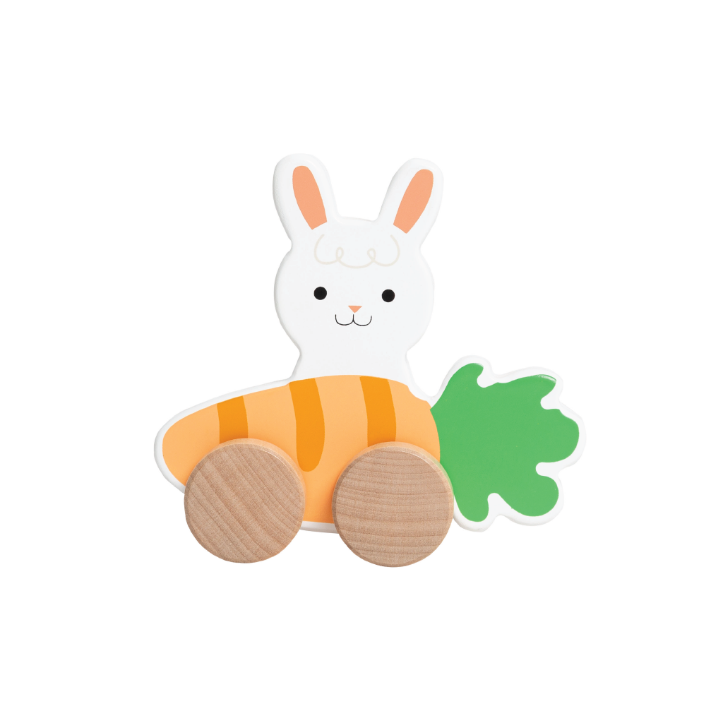 rolling wooden bunny toy