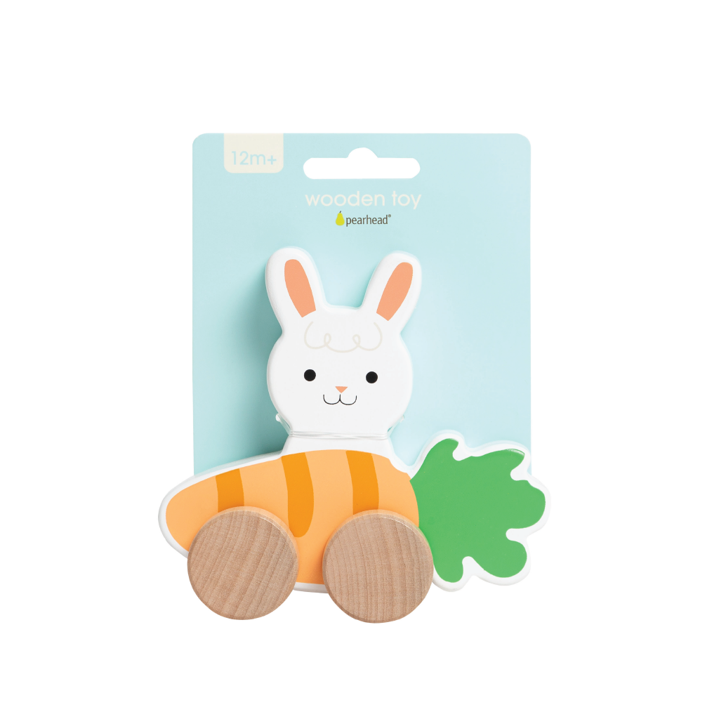 rolling wooden bunny toy