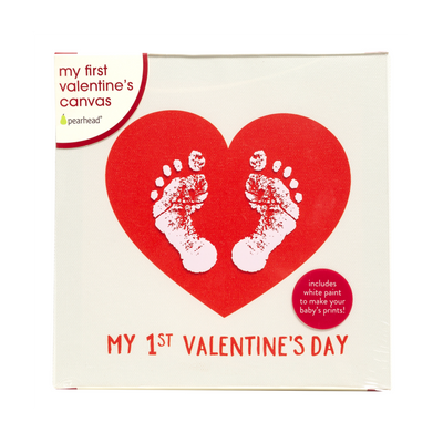 my first valentine's day baby's print canvas